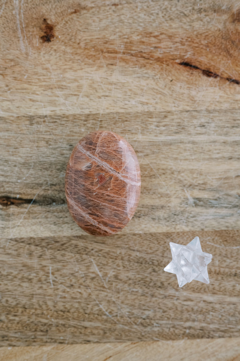 Peach Moonstone 'Understand YOU' Palm Stone