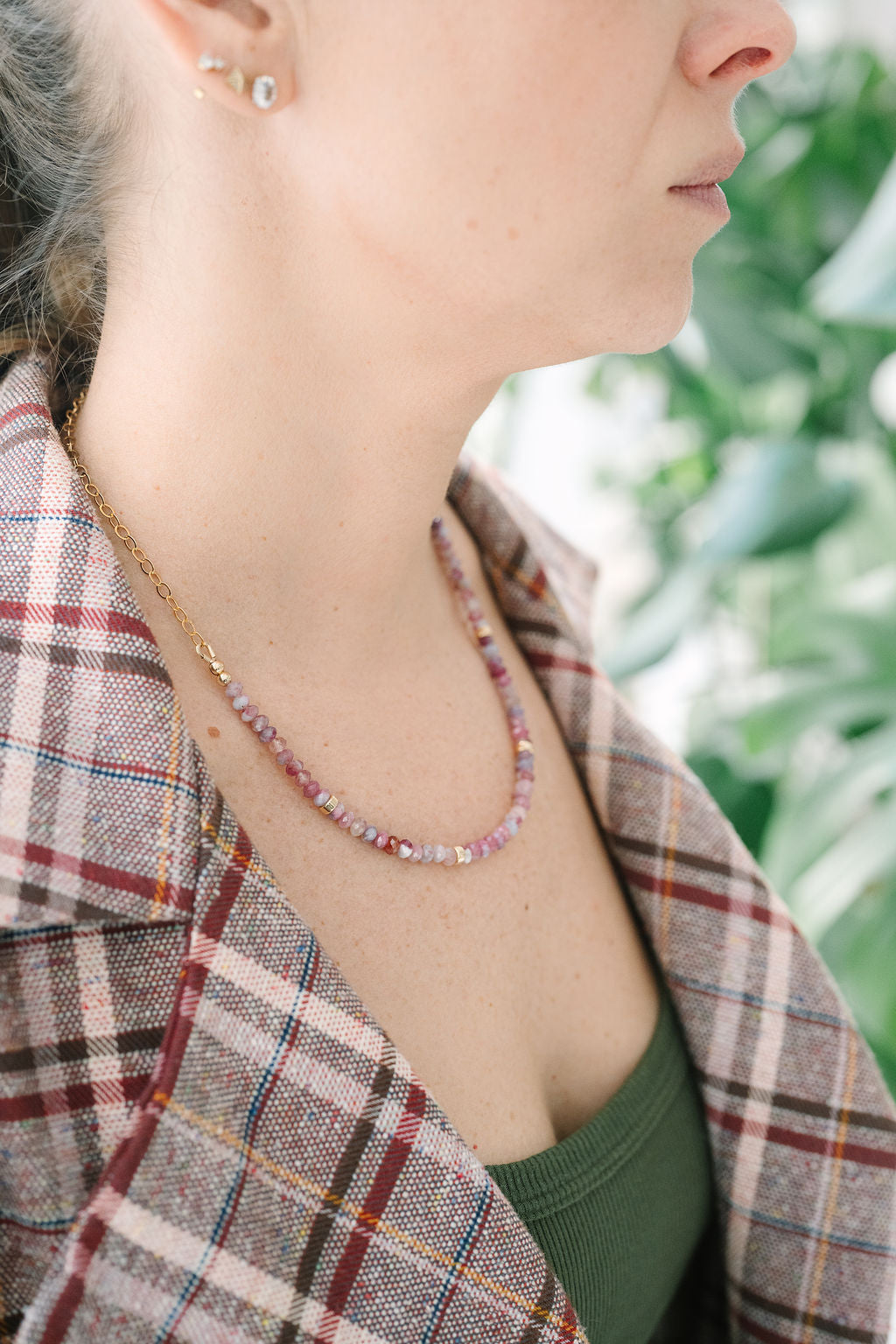 Pink Tourmaline & Gold 'Trust Yourself' Necklace