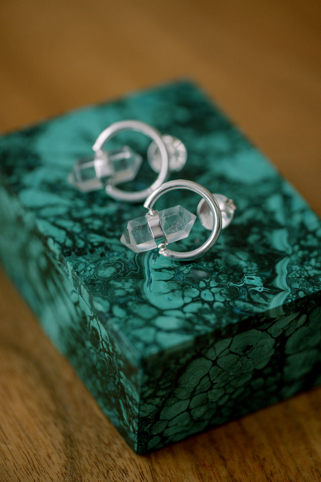 'Clarity Drops' Clear Quartz Earrings