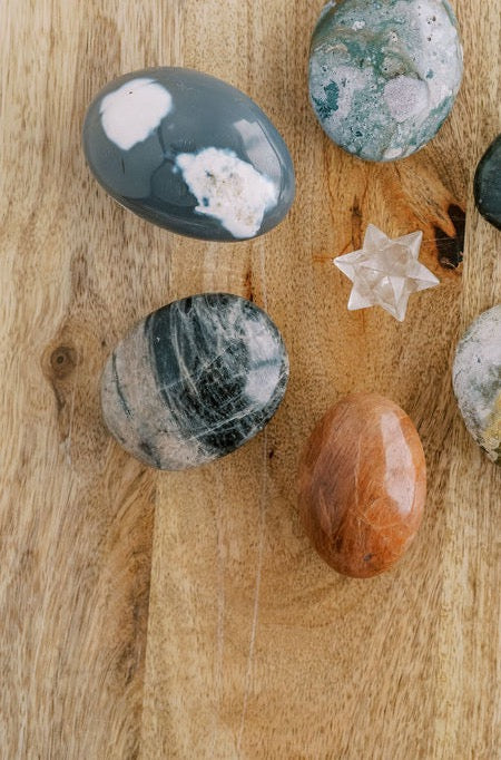 Black Moonstone 'Emotional Connection' Palm Stone