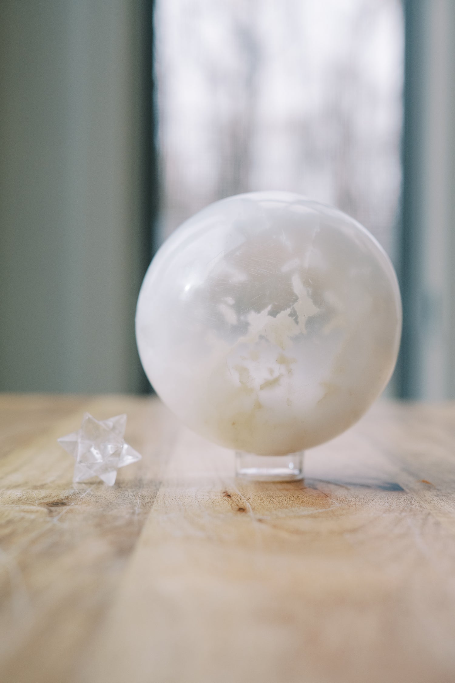 Selenite 'Positively Happy' Sphere