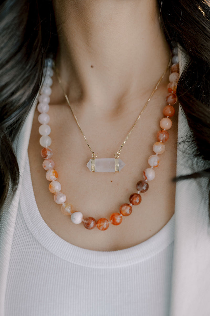 Rose Quartz 'Love, Internally' Layering Necklace