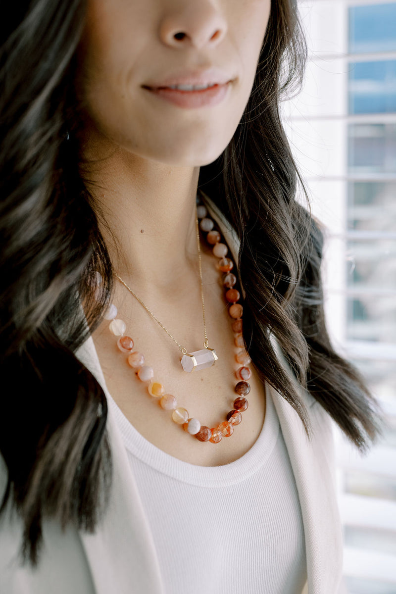 Rose Quartz 'Love, Internally' Layering Necklace