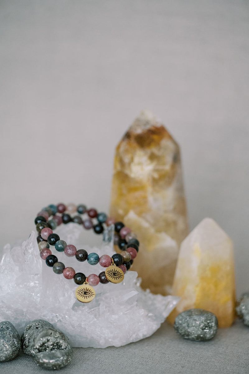 Watermelon Tourmaline 'Adventure Awaits' Bracelet