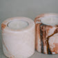 Pink Calcite Candle Holders