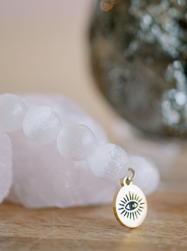 Selenite 'Positively Happy' Bracelet