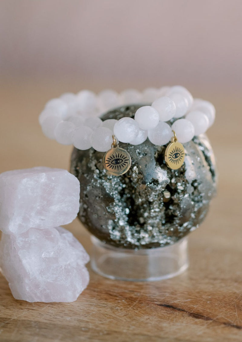 Selenite 'Positively Happy' Bracelet