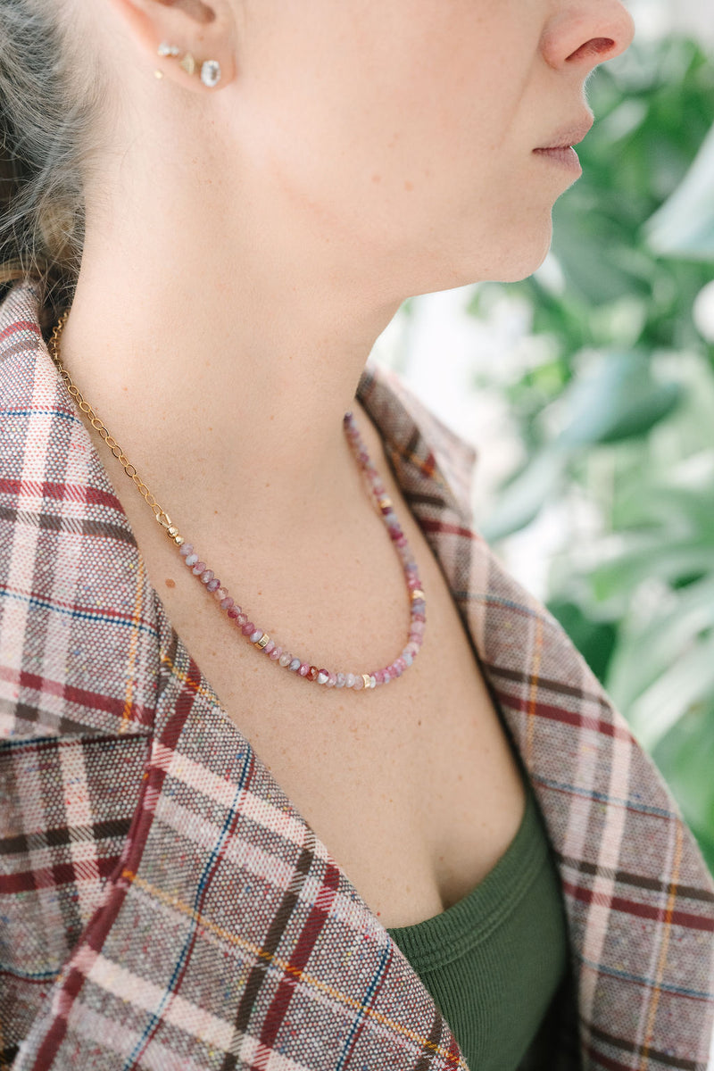 Pink Tourmaline & Gold 'Trust Yourself' Necklace