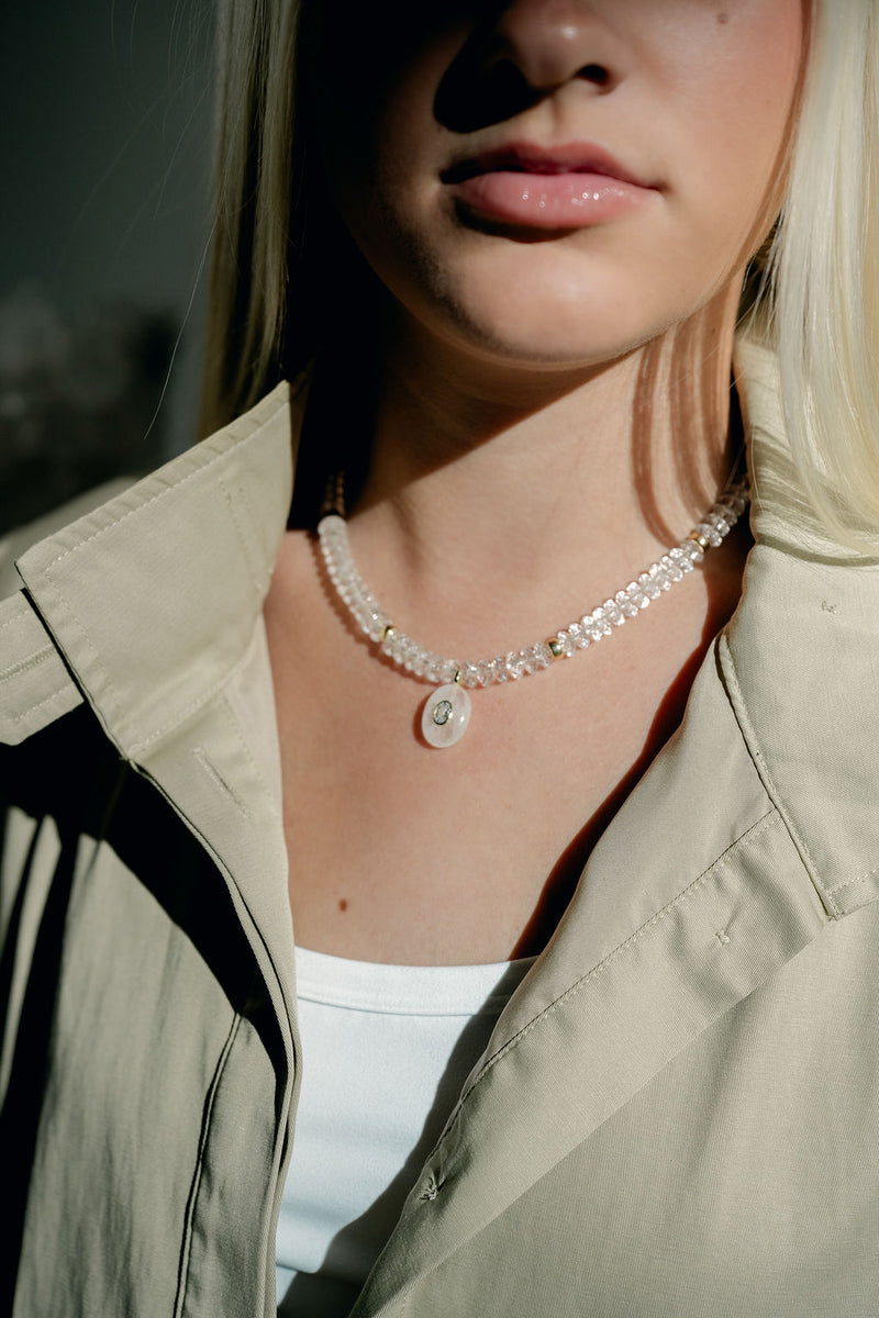'Trust Your Gut' Clear Quartz Necklace