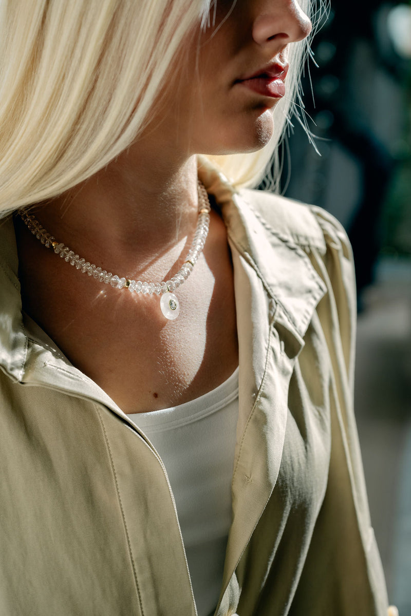 'Trust Your Gut' Clear Quartz Necklace