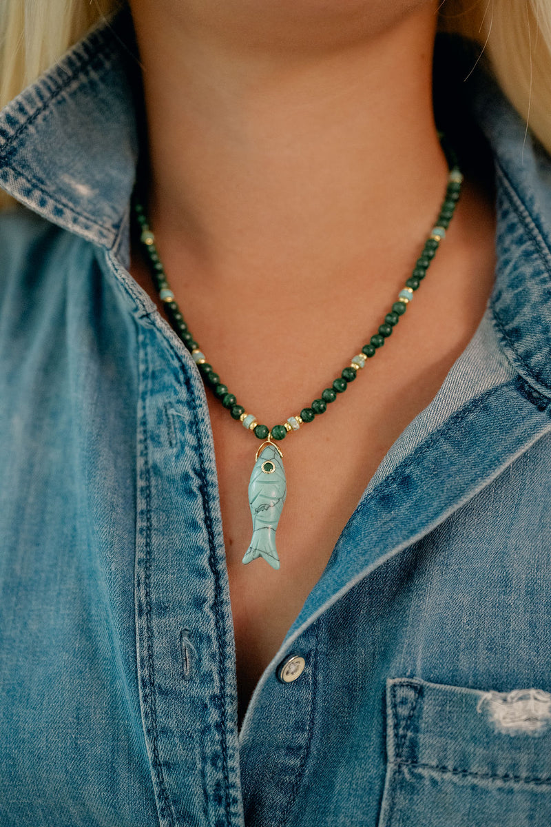 'In Your Element' Malachite & Turquoise Necklace