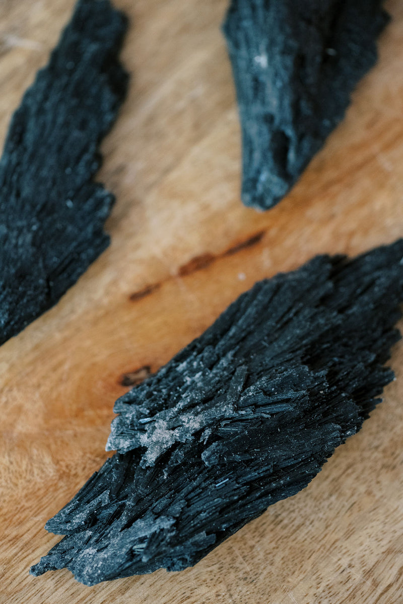 Black Kyanite Fan