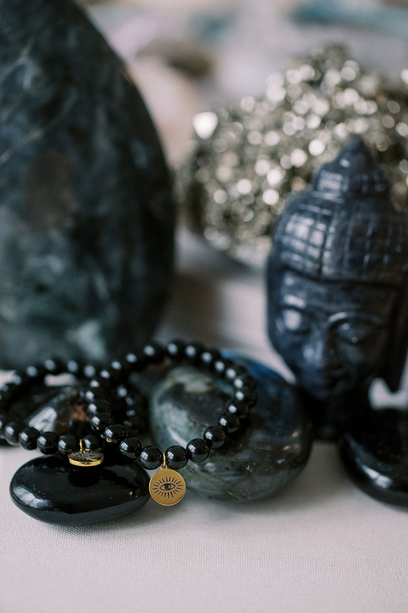 Black Obsidian 'Shield' Bracelet