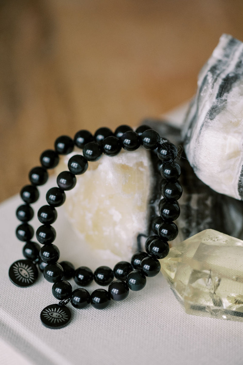 Black Tourmaline 'Guardian Of Good Vibes' Bracelet