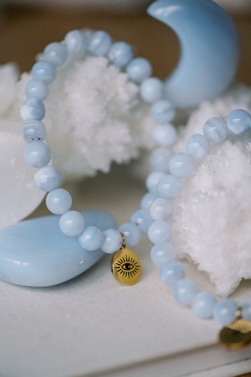 Blue Lace Agate 'Cool, Calm & Communicative' Bracelet