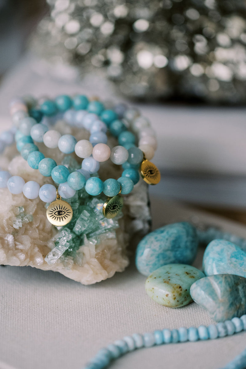 Blue Lace Agate 'Cool, Calm & Communicative' Bracelet