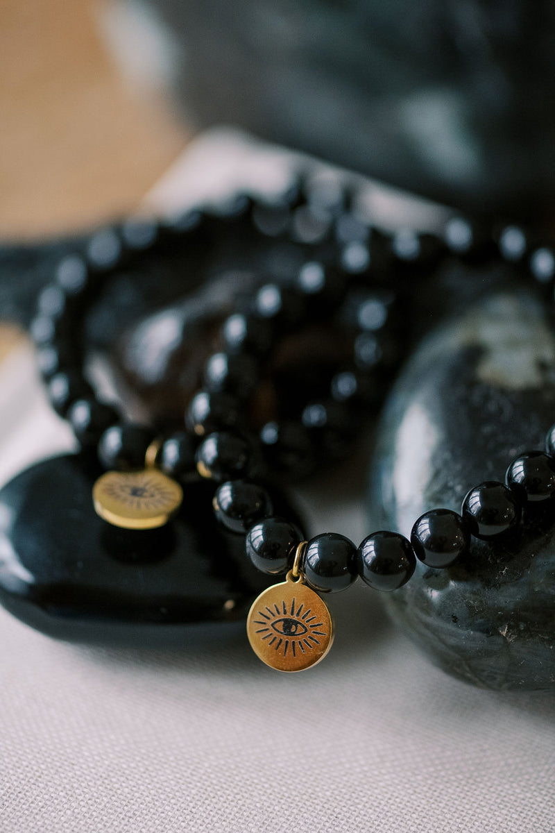 Black Obsidian 'Shield' Bracelet